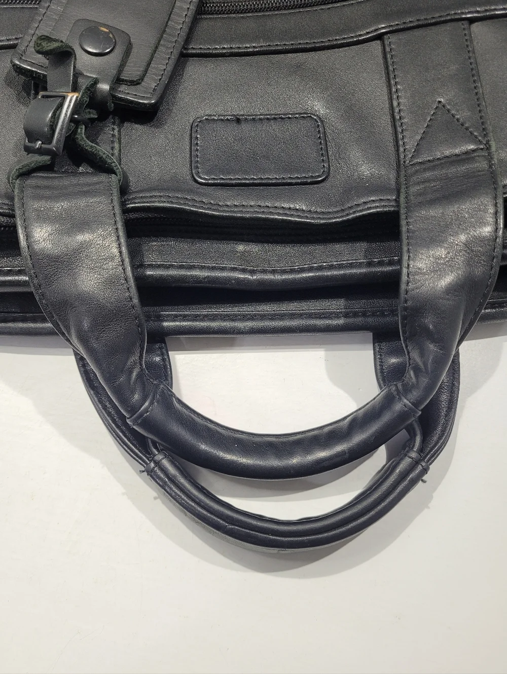TUMI 907D3 GENUINE LEATHER SLIM BUSINESS BAG BRIEFCASE BLACK